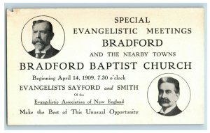 1909 Evangelists Sayford & Smith Bradford Baptist Church Trade Card F57