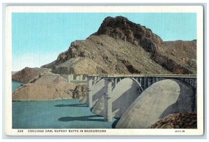 c1940 Coolidge Dam Rupkey Butte Background San Carlos Arizona Unposted Postcard