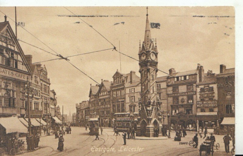 Leicestershire Postcard - Eastgate - Leicester - Showing Shops  - Ref 19612A