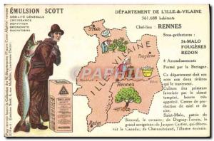 Postcard Old Emulsion Scott Poisson Department Ille et Vilaine Fougeres Redon...