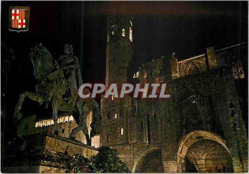 Postcard Modern Barcelona Neighborhood Gothic Monument and Great Berenguer