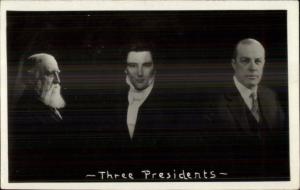 Unusual - Political Promo? Three Presidents c1930 Real Photo Postcard