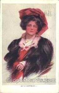 Artist Signed Philip Boileau 1909 light corner wear, postal marking on front,...