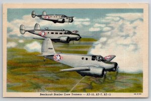 Aircraft Wichita Kansas Beechcraft Bomber Crew Trainers Aviation Postcard H29