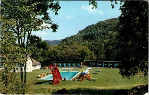 Postcard SWIMMING POOL SCENE South Lee Massachusetts MA AO1173