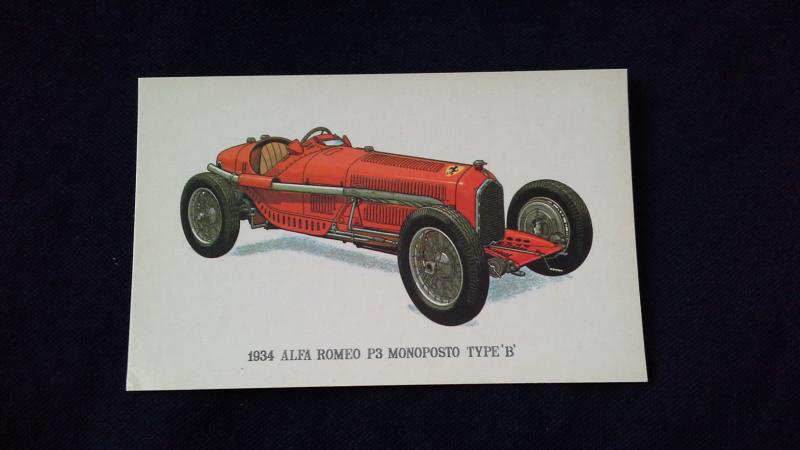 Postcard 1934 Alfa Romeo P3 Monoposto Type B