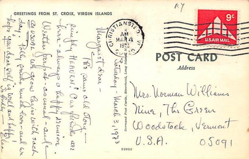 Greetings from Virgin Islands St Croix Postcard