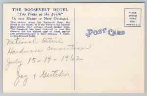 Hotel & Resort~Roosevelt Hotel Home Blue Room New Orleans~Vintage Postcard 