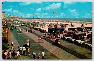 1960 Atlantic City New Jersey NJ Panoramic View Boardwalk Beach Posted Postcard