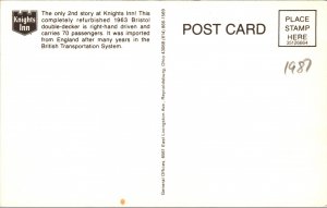 Knight's Inn 1963 Bristol Double Decker Bus Adv Hotels Postcard unused 1960s/70s