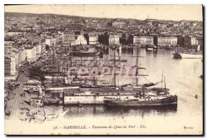 Postcard Old Port Marseille Panorama Quay