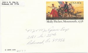 US Used UX77. Molly Pitcher, Monmouth 1`778.  1978. nice.