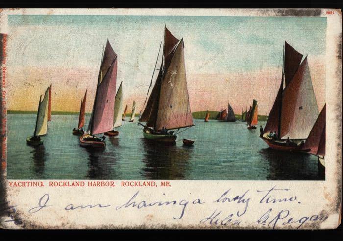Rockland Harbor ME Sailboats Germany G. W. Morris Vintage Undivided Postcard B06