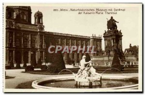 Old Postcard Wien Naturhistorisches Musem began Denkaml der Kaiserin Maria Th...