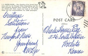 SS United States United States Line Writing on back 