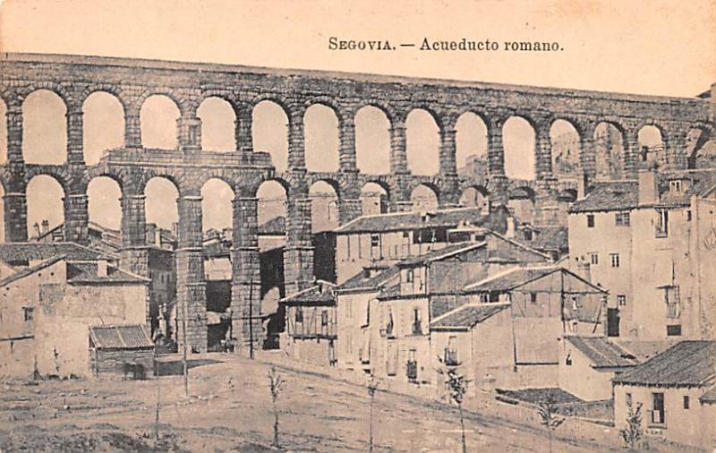 Spain Old Vintage Antique Post Card Acueducto Romano Segovia Unused