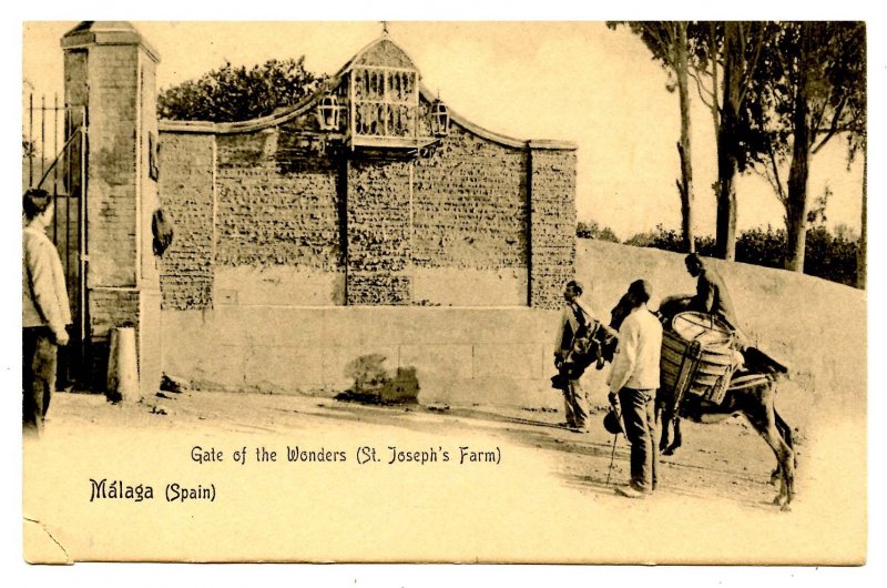 Spain - Malaga. Gate of the Wonders (St. Joseph's Farm)   (torn corner)