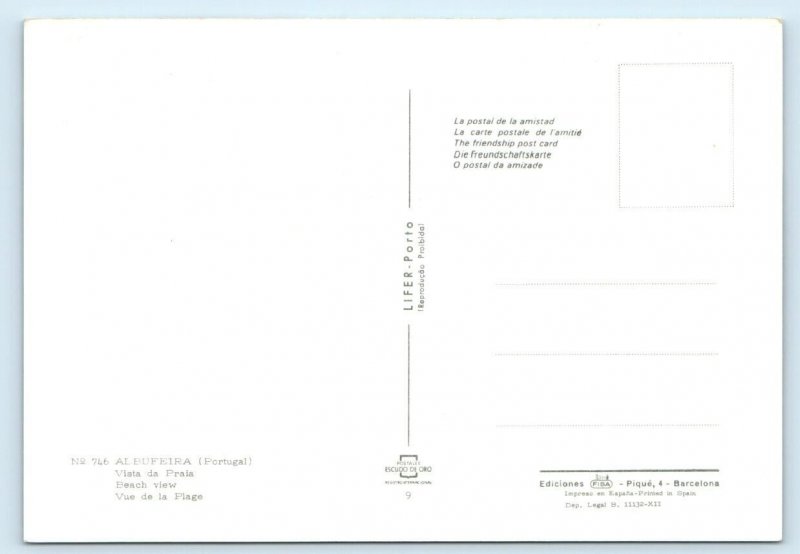 Albufeira PORTUAGAL beach view 4x6 Postcard