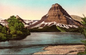 Montana Glacier National Park Mount Rockwell Two Medicine Lake Handcolored Al...