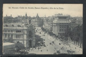 Spain Postcard - Madrid - Calle De Alcala, Banco Espana y Rio De La Plata T9274