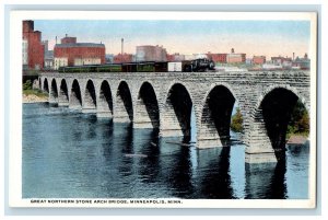c1920s Great Northern Stone Arch Bridge, Minneapolis Minnesota MN Postcard