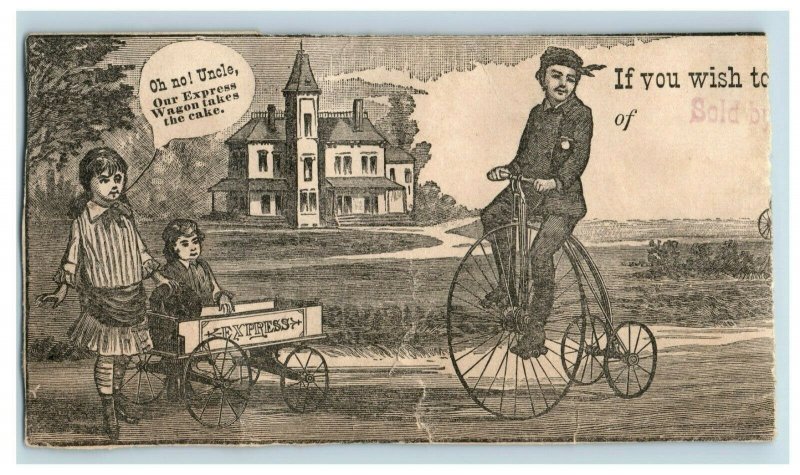 1870s Express Wagon Print Ads Penny Farthing Tricycle 2 Pieces P210 ...