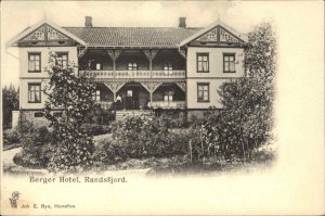 Randsfjord Norge Norway Berger Hotel c1910 Vintage Postcard