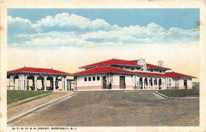 Westerly RI N. Y. N. H. & H. Railroad Station Train Depot Postcard