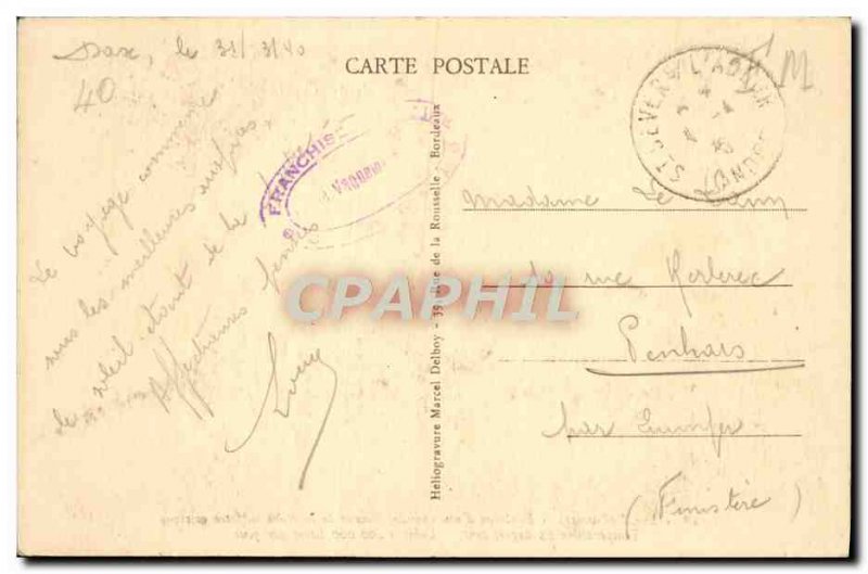 Postcard Old Dax Fontaine d & # 39eau Hot Source of Nehe