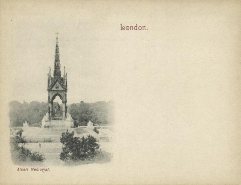 london, Albert Memorial (1899) Court Card