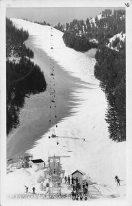 J76/ Sun Valley Idaho RPPC Postcard c1930-50s Slopes Ski Lift  400