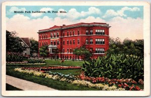 Mounds Park Sanitarium Saint Paul Minnesota MN Flower Garden & Bldg. Postcard