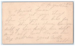 c1880's Message from Wolf About Things Hagerstown Maryland MD Postal Card