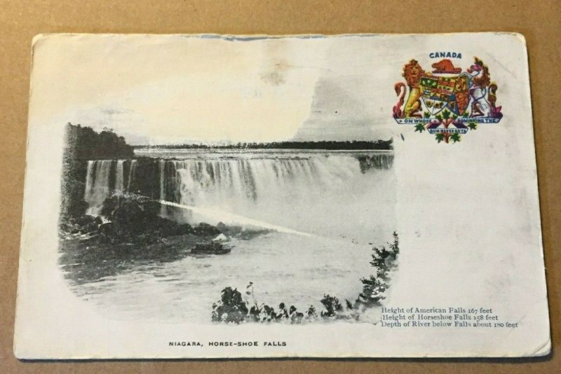 VINTAGE  POSTCARD USED HORSE-SHOE FALLS, NIAGARA FALLS, CANADA