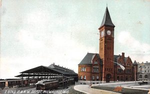 C & NW Depot Milwaukee, Wisconsin, USA 1909 