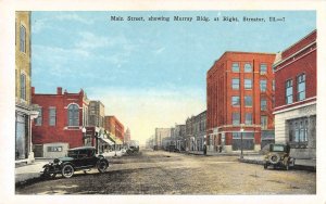 Main Street Scene STREATOR, IL Murray Building c1920s Kropp Vintage Postcard