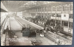 Mint Usa Real Picture Postcard Rolling Mill Rouge Steel Plant Ford Motor Co