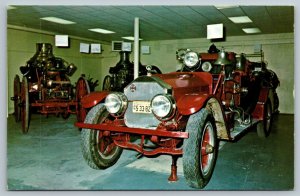 Fire Truck Engine - Fireman Postcard - Firefighters Museum Yarmouth, Nova Scotia