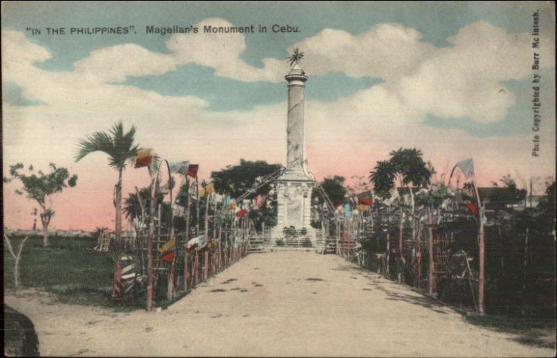 Magellan Monument in Cebu Philippines c1910 Postcard - Nice Color