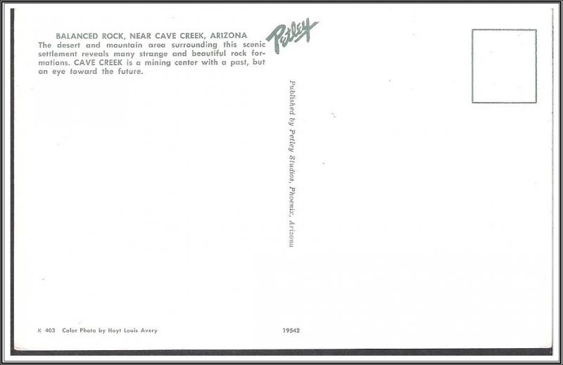 Arizona Balanced Rock Postcard