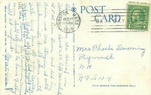 Boston MA Old South Church 1938 Postcard, People to Phoebe Downing, Plymouth NH