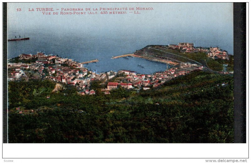 MONACO, 1900-1910's; La Turbie, Panorama De La Pringipaute De Monaco, Vue Du ...