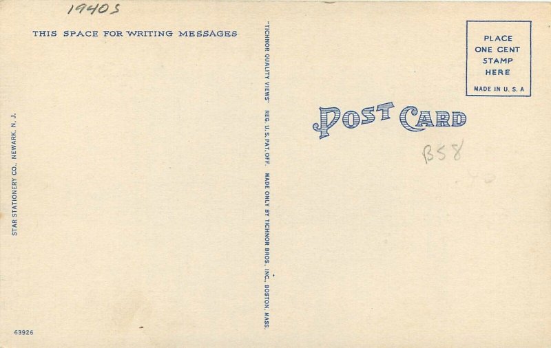 Postcard New Jersey Asbury Park Natatorium Pier flags Star Tichnor linen 23-8409