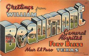 Greetings from William BEAUMONT Hospital Ft. Bliss Texas Lin