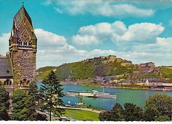 Germany Koblenz Blick Auf Festung Ehrenbreitstein