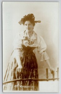 RPPC Lovely Merano Woman In Traditional Costume Italy Real Photo Postcard A44
