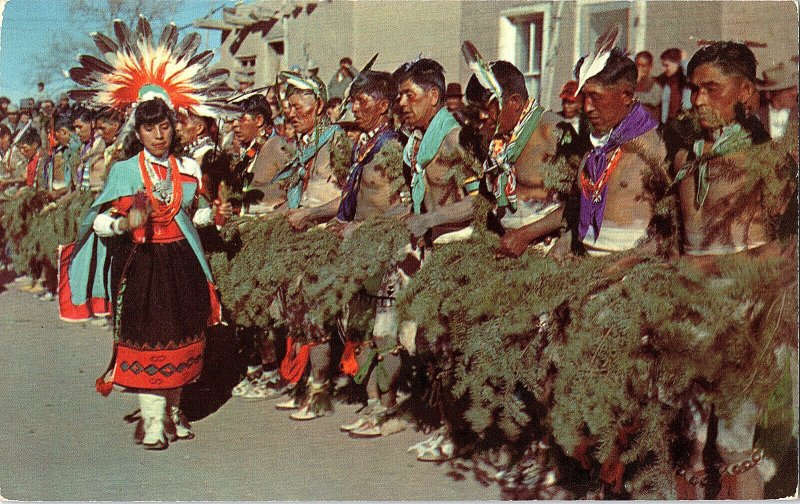 Corn Maiden Dance San Juan Pueblo New Mexico Vintage Postcard Standard View Card