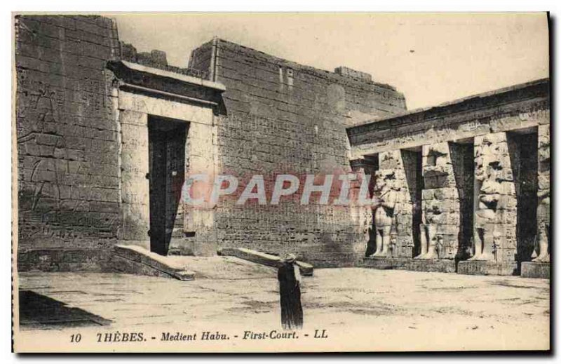 Postcard Ancient Egypt Egypt THEBES. - Medinet Habout Premire Court