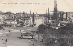 LE HAVRE, France, 1910-1920s, Place Gambetta et Bassin du Commerce