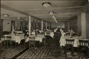 Hamburg Amerika Line Steamship MS Milwaukee Dining Room Real Photo Postcard